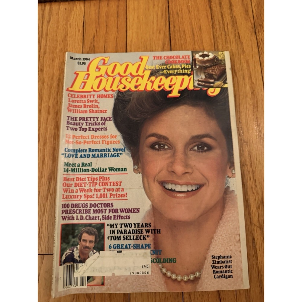 Vintage 1984 March, Good Housekeeping Magazine, Stephanie Zimbalist & Cardigan